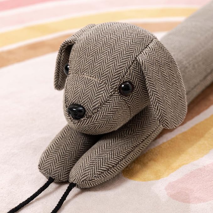 habibee Door Draft Stopper, Weighted Noise Blocker 38 in Coffee Dog | Robust - Image 5