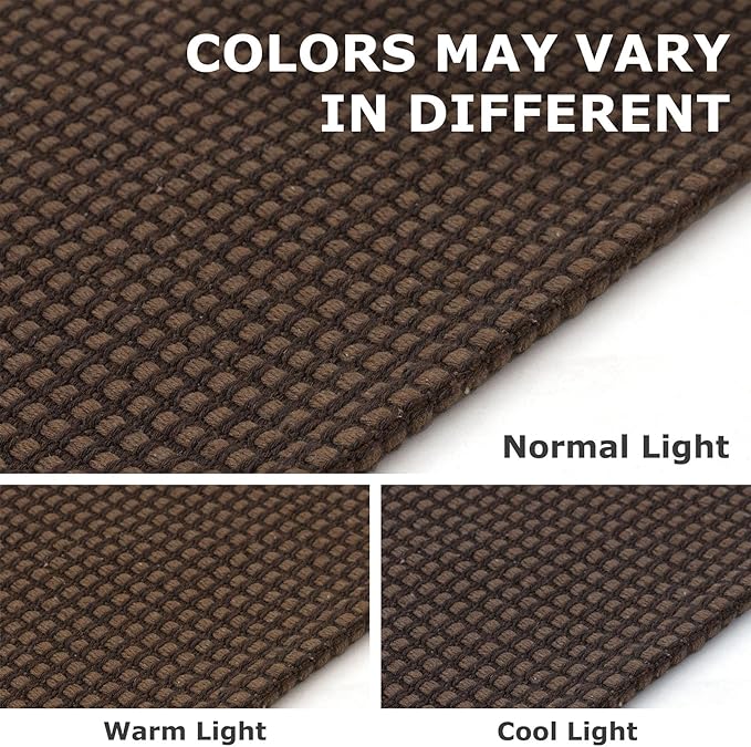 IOHOUZE Washable Exrea Long Hallway Runner Rug 3x14 Non Slip Rubber Backed Kitchen Runner Entryway Runner Indoor, Woven Rugs Floor Carpet for Kitchen Hall Entryway Stair,Brown