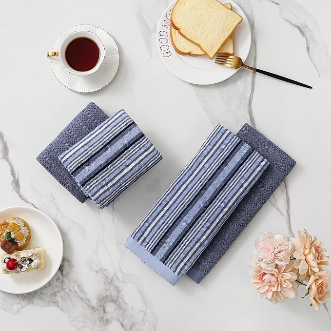 Kitchen Dish Towels for Drying Dishes, Large Cotton Kitchen Towels, Stripped - Image 5