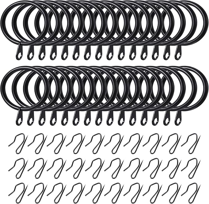 Hotop 60 Pcs 1.65 Inch Curtain Ring and 60 Pcs Pin Hook, 0.98/1.26/1.5/1.65 - Image 4