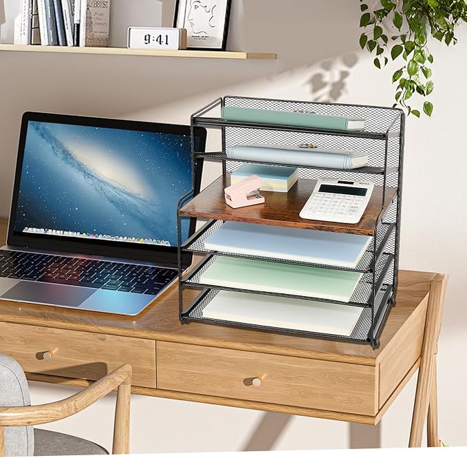 OPNICE Desk Organizer, 6-Tier Paper Organizer Letter Tray, Office Desk - Image 3