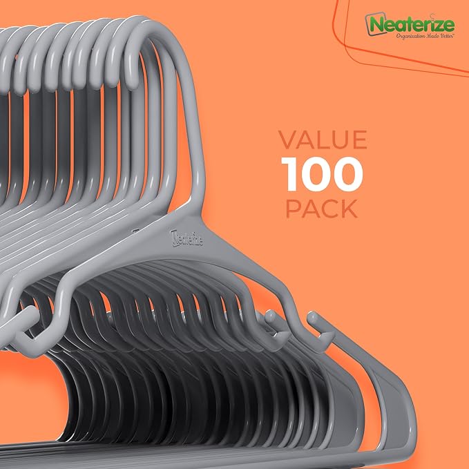 NEATERIZE Clothes Hangers Plastic 100 Pack - Image 7