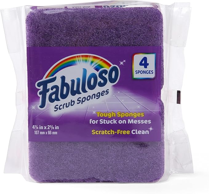 Fabuloso Scratch-Free Kitchen Dish Sponges Purple Cellulose Scrubber Sponge - Image 8