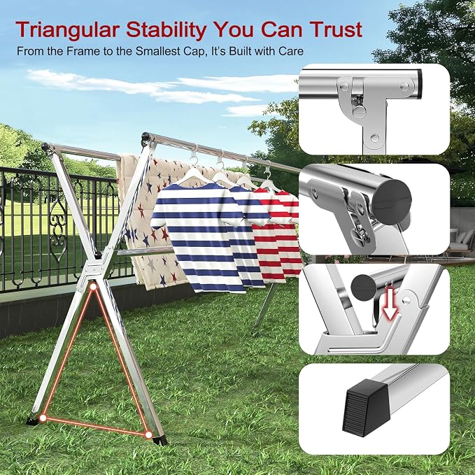 Clothes Drying Rack, Heavy-Duty Folding Laundry Drying Rack - Image 5