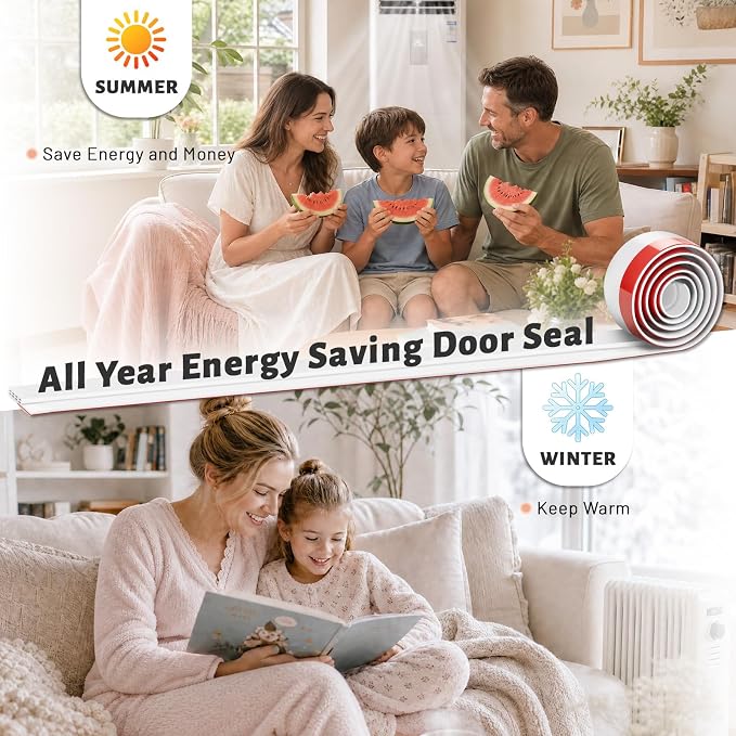 Pterying 6 Pack Door Draft Stopper, Garage Window Noise Blocker, Cold Air - Image 5