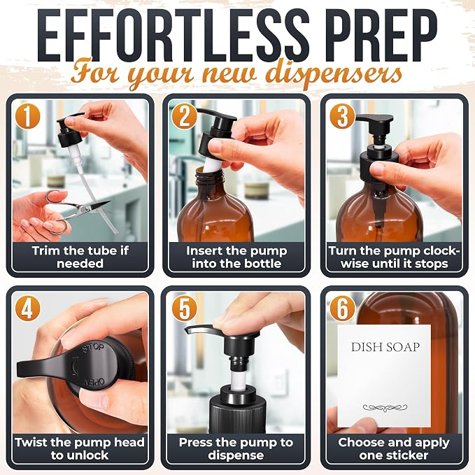 Plastic Amber Soap Dispenser - Image 4