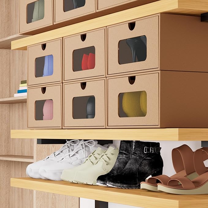 12 Pack Shoe Storage Bins, Waterproof Storage Boxes, Shoe Containers - Image 6