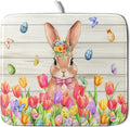 Easter Bunny Dish Drying Mat 16x18 inch Eggs Floral Fast Drying Pad Washable by Giwawa
