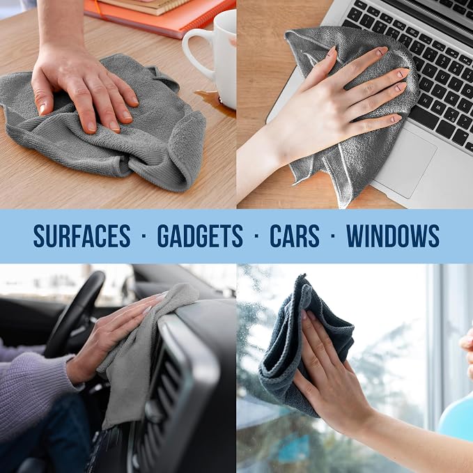 GREEN LIFESTYLE Microfiber Cleaning Cloth 11.5" x 11.5" 12 Pack - Image 5