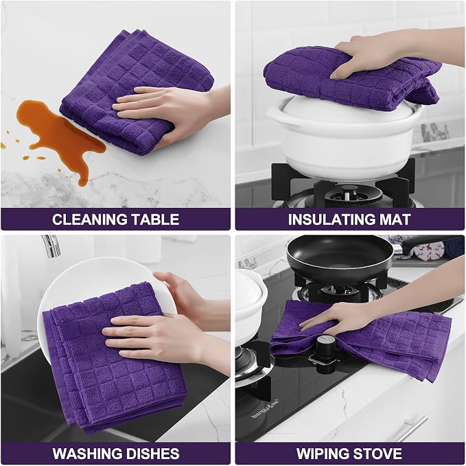 Homaxy Large Premium Cotton Kitchen Towels 16"x 28", 8 Pack - Image 4
