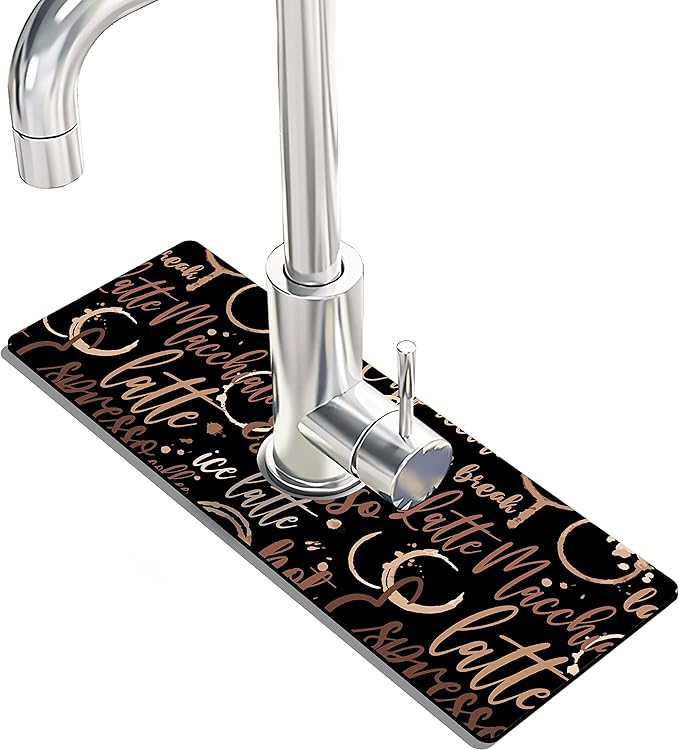 Kitchen Sink Splash Guard Faucet Mat Super Absorbent Fast Drying Mat Sink by THIDEAPE