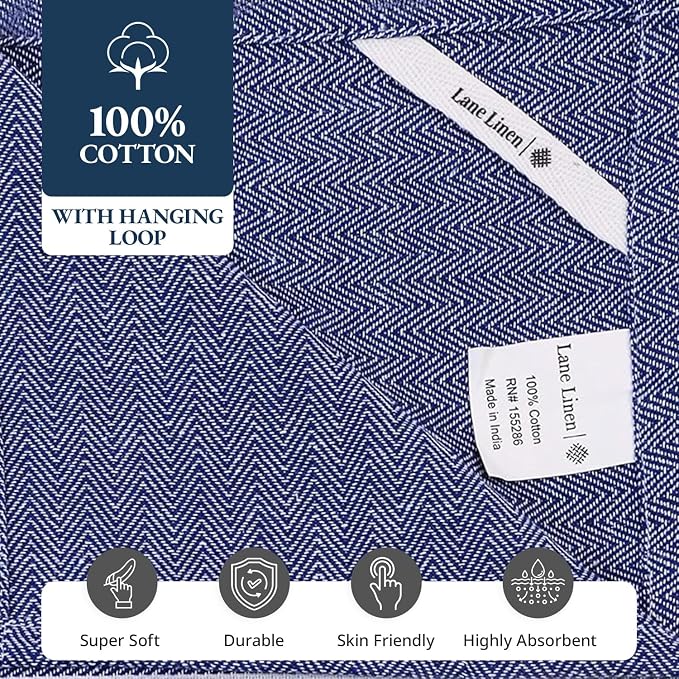 LANE LINEN Absorbent Kitchen Towels 100% Cotton Lint-Free 12 Pack - Image 8