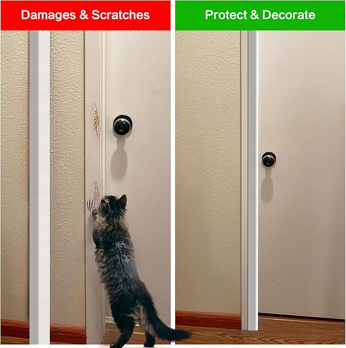 Wall Corner Protector, Walls Edge Protector，Self-Adhesive Wall Corner Guards,PVC Double Side Edge Protector， Furniture Stairs Guard (Pure White 2PCS 117cm/46in)