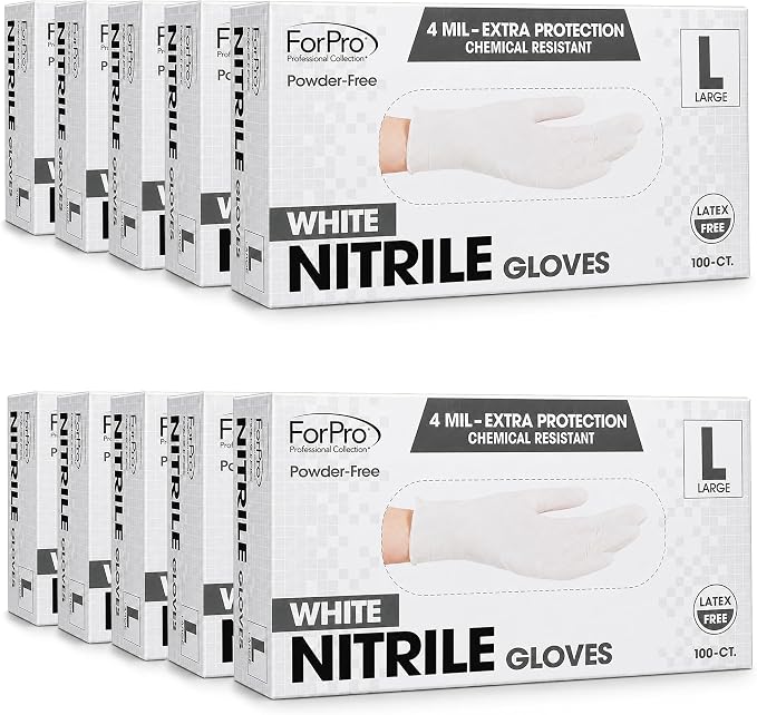 ForPro Disposable Nitrile Gloves, Chemical Resistant, Powder-Free, Latex-Free by ForProProfessionalCollection