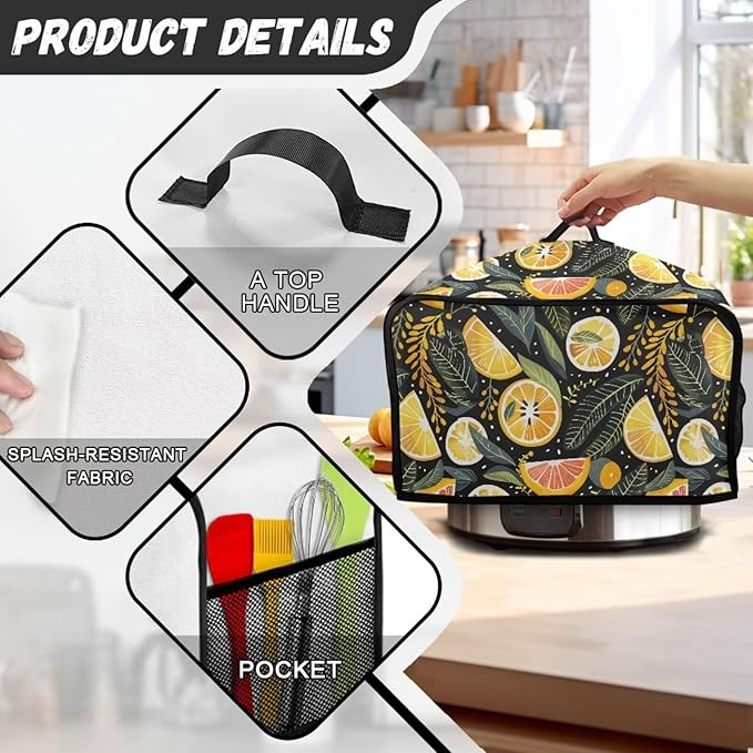 Sliced Fruit Slow Cooker Cover Compatible with 6-8 qt Slow Cooker Holder Dust Resistant Decor for House