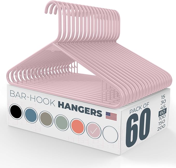 Plastic Hangers 50 Pack – Made in The USA – 6lb Capacity Standard Clothes by NeatiesHangers