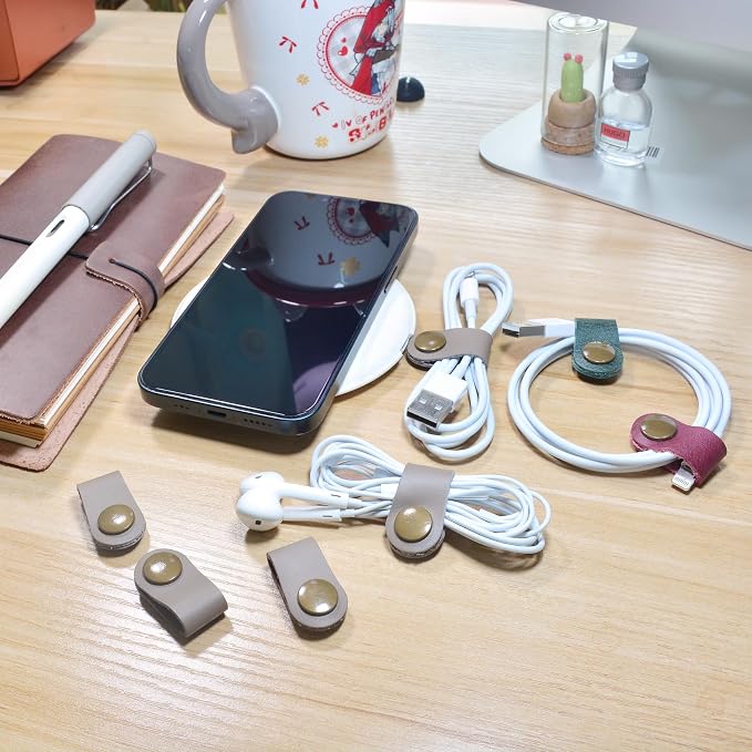 CAILLU Leather Cord Organizer, Cable Ties - Image 2
