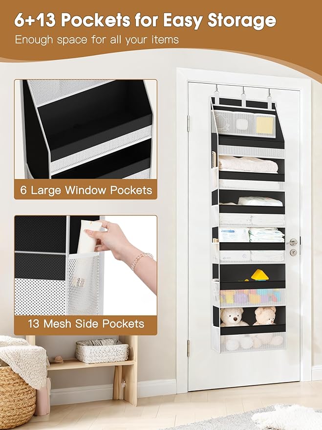 2 Pack Over the Door Organizer, Heavy-Duty 6-Shelf Hanging Storage - Image 5