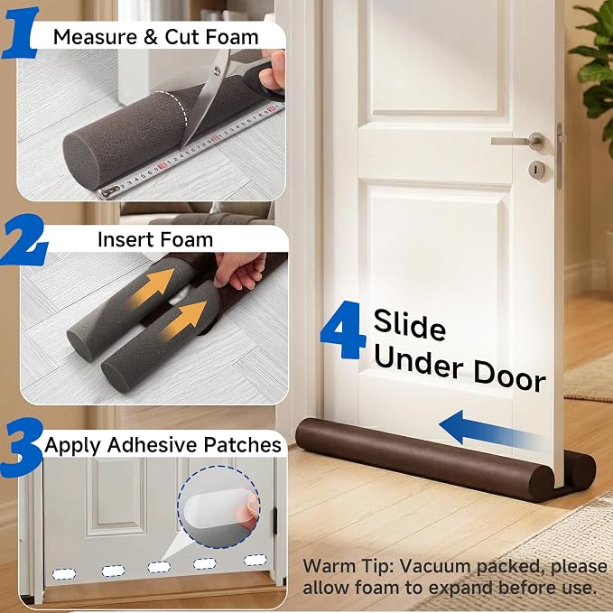 MAXTID Under The Door Draft Blocker, Weather Stripping Kit, 36 Inch | Draft - Image 7