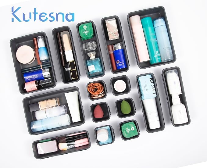 Kutesna 25PCS Interlocking Drawer Organizer, Plastic Desk Organizer Set | - Image 3