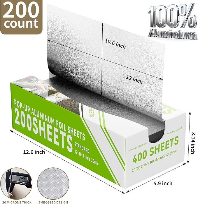 Aluminum Foil Sheets, Hot Dog or Sandwich Wrap, Food Storage, Restaurant - Image 3