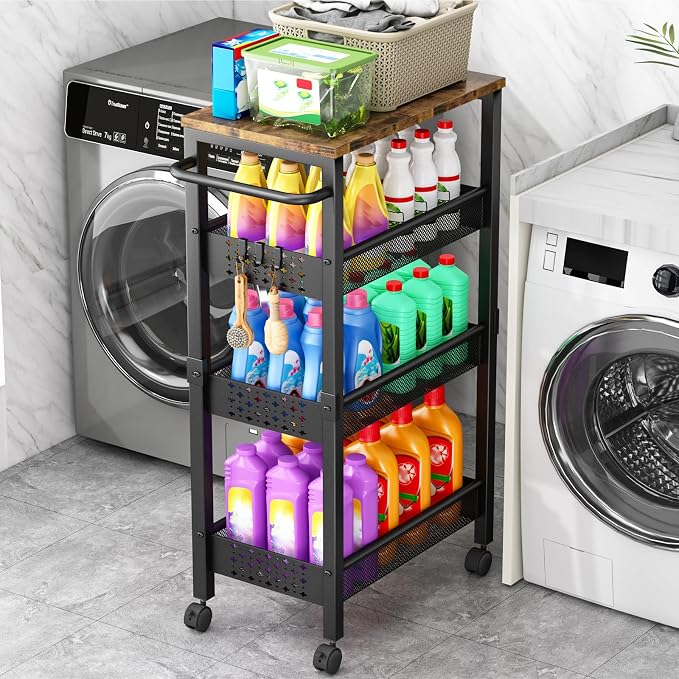 Vivihomety 4-Tier Laundry Utility Rolling Cart by EndlessStorage
