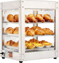 VEVOR 3-Tier Commercial Food Warmer Display, 800W Food Display Warmer with LED Light, Adjustable Shelf and Stainless Steel Frame, 86℉~185℉ Air Heating, 34L for Hamburger, Pizza, Bread, Fried Chicken