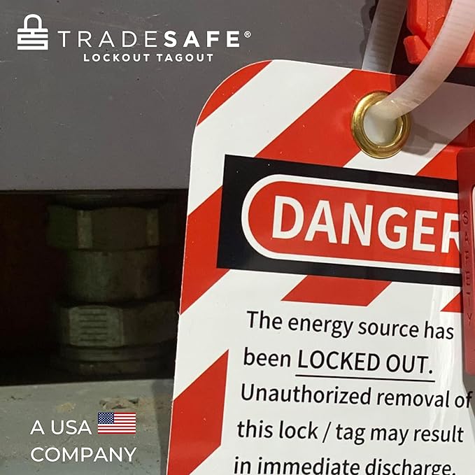 TRADESAFE Lockout Tagout Tags - 30 Danger Do Not Operate Tag with 30 Zip Ties, Premium 32 mil Vinyl, OSHA Compliant Loto Tags for Lock Out Tag Out, Equipment Repair