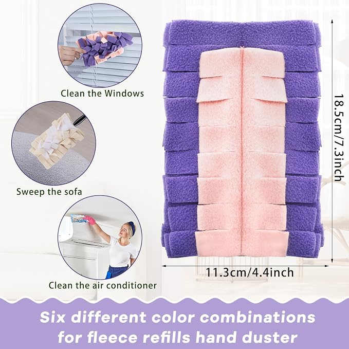 Zubebe 3 Pcs Reusable Duster Refills Fleece, Classic Color | Soft Polyester - Image 2