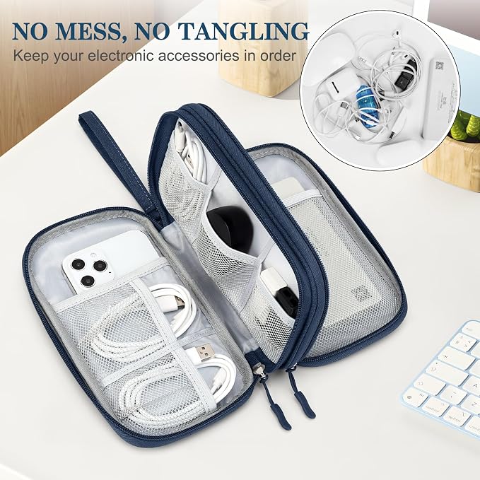 FYY Electronic Organizer, Travel Tech Pouch Bag, Waterproof, Double Layers - Image 5