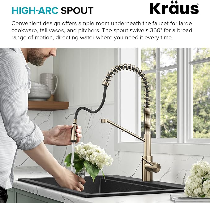 KRAUS Oletto 2-in-1 Commercial Style Pull-Down Single Handle Water Filter - Image 10