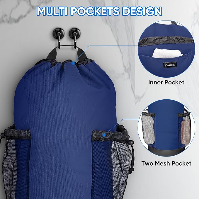 BALEINE 2PK 150L Laundry Bag Backpack, 900D Oxford Fabric Large Travel Laundry - Image 4