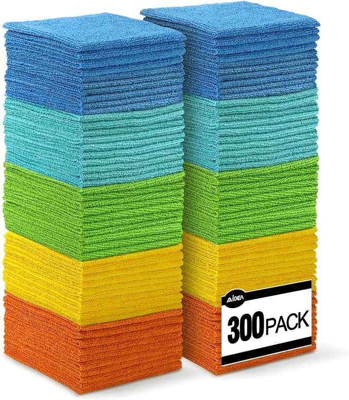 AIDEA Microfiber Cleaning Cloth, Soft Absorbent Rags, Microfiber Towels by AIDEAHOME