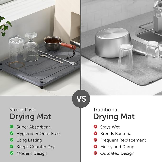 Dish Drying Mat for Kitchen Counter, Drying Matt Kitchen Counter+Sink Caddy | - Image 8