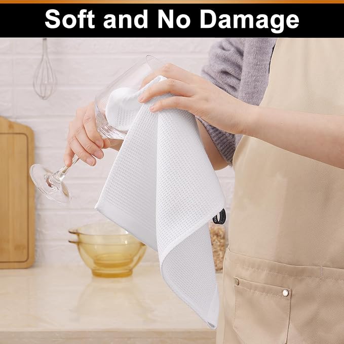 Homaxy 100% Cotton Waffle Weave Dish Cloths, 6 Pack - Image 4
