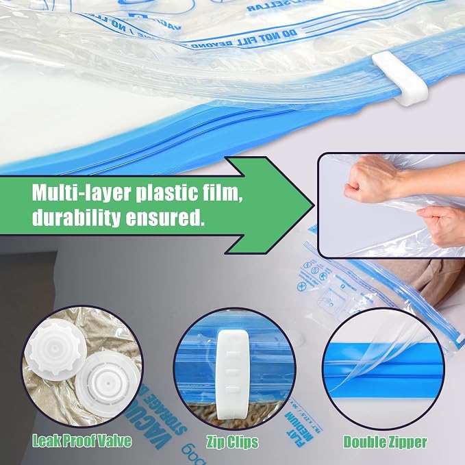 15 Jumbo Vacuum Storage Bags for Bedding, Vacuum Seal Bags for Clothing | Extra - Image 7