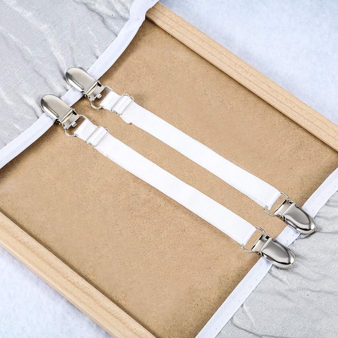 Boao 12 Pcs Bedsheet Strap Elastic Clip, 8-12 Inch Length | Sturdy Metal Clips - Image 4