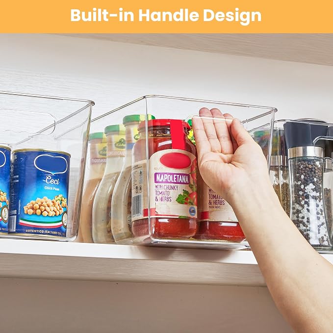 YIHONG 10 Pack Clear Storage Bins, Pantry Organizer Bins - Image 5