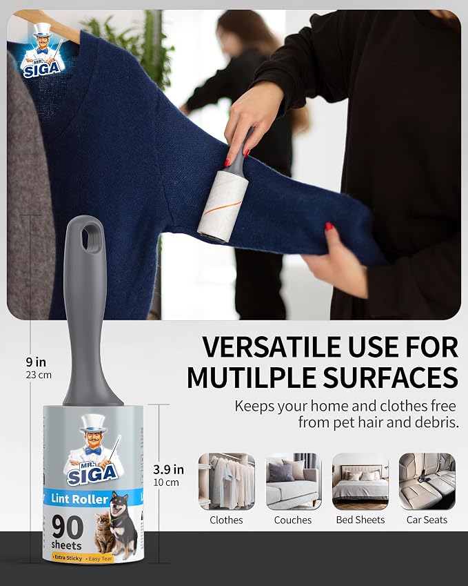 MR.SIGA Extra Sticky Lint Roller Pet Hair Remover - Image 7