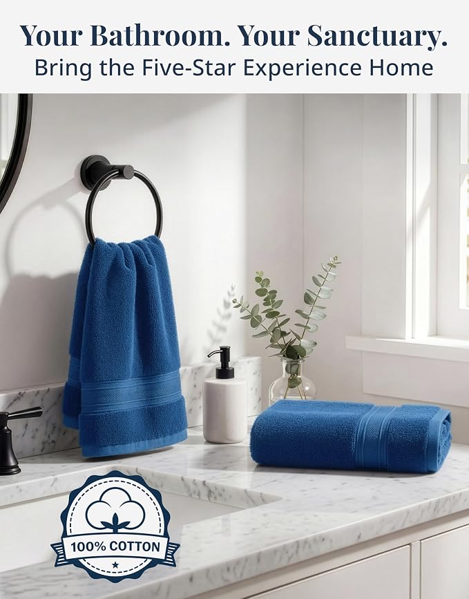 LANE LINEN Hand Towels for Bathroom Set, 6 Piece 100% Cotton Super Absorbent - Image 6