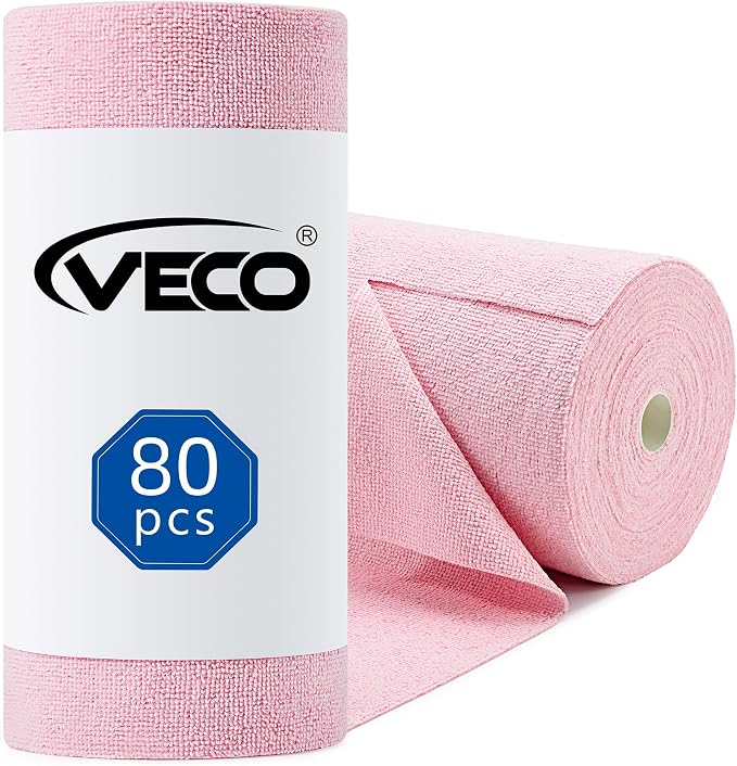 Veco Microfiber Cleaning Cloth Roll 80 PCS by Veco