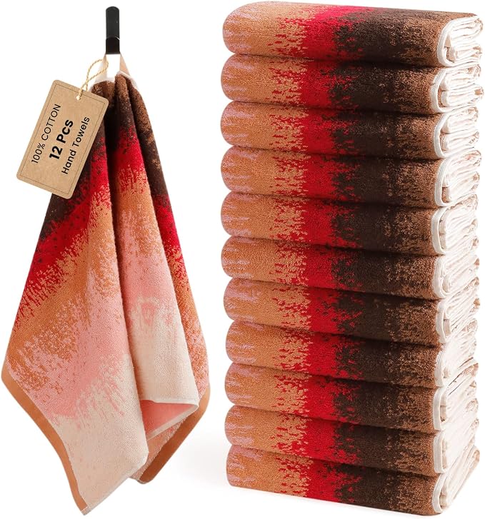 12-Pack Cotton Hand Towels for Bathroom by SEMAXE