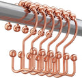 Titanker Shower Curtain Hooks Rings Rust Resistant Metal Double Glide Shower by Titanker
