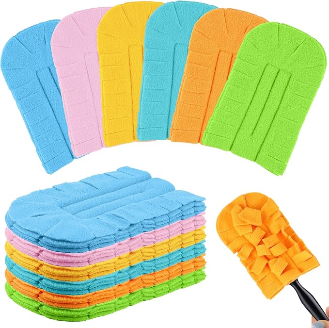 Zubebe 12 Pcs Reusable Duster Refills Fleece, Candy Color | Soft Polyester by Zubebe