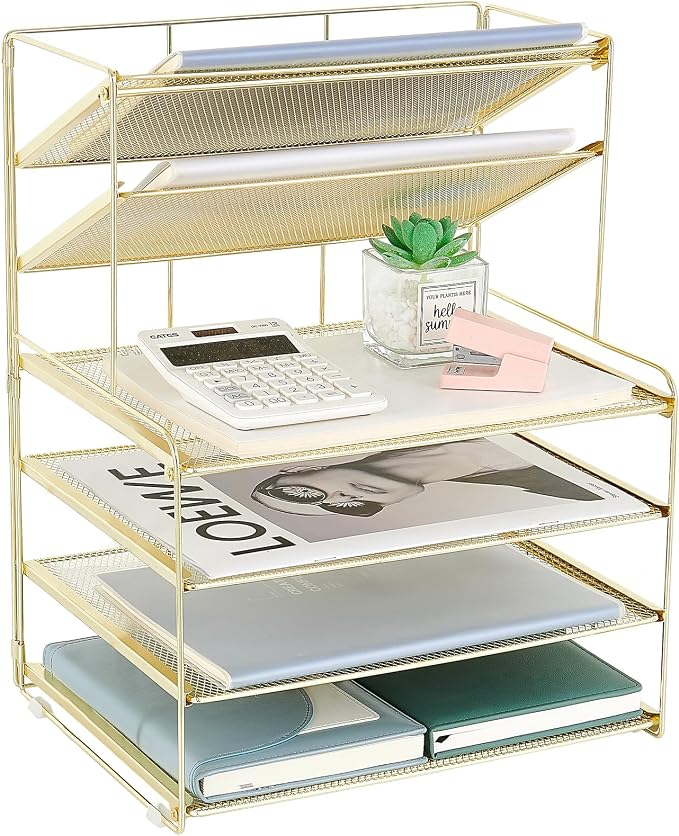 OPNICE Desk Organizer, 6-Tier Paper Organizer Letter Tray, Office Desk by OPNICE