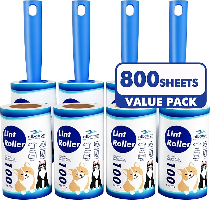Lint Rollers for Pet Hair Extra Sticky, 800 Sheets Mega Value Set Lint Rollers by AlbatrossHealthNewEngland