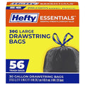 Hefty Essentials 30 Gallon Trash Bags, 56ct | 30G Large Black Trash Bags by Hefty