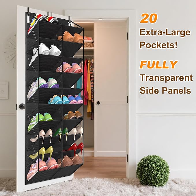 20-30 Pairs Over the Door Shoe Organizer, 10-Tier Door Shoes Rack, Handing - Image 3
