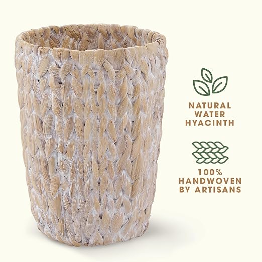 84ECO 2-Pack White Wicker Trash Cans - Image 5