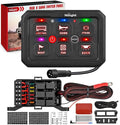 Nilight 6 Gang Switch Panel Red Circuit Control Relay System with Fuse Wiring Harness Toggle Momentary Strobe Flash Modes Automatic Dimmable ON Off Pod 12V 24V for Car Truck Camper SUV